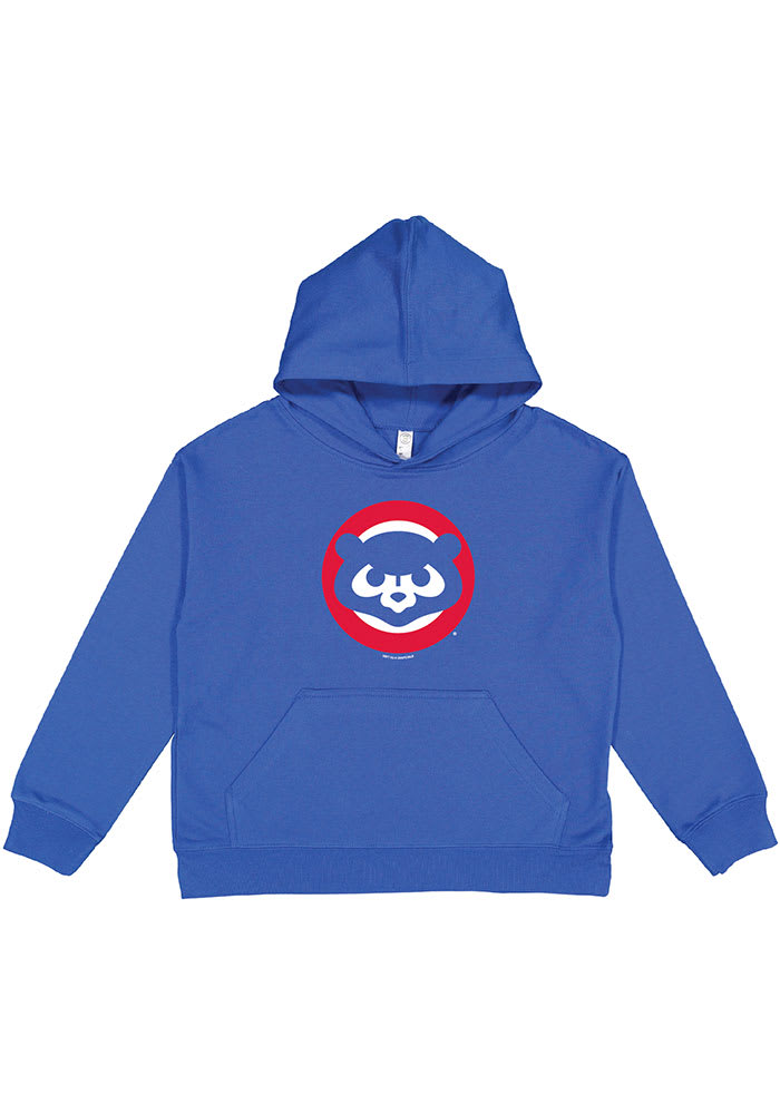 Chicago Cubs Youth Blue Primary Throwback Logo Long Sleeve Hoodie
