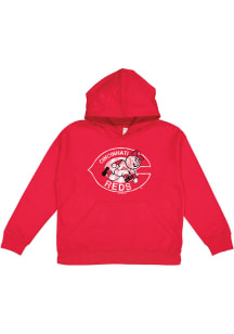 Cincinnati Reds Youth Red Primary Throwback Logo Long Sleeve Hoodie