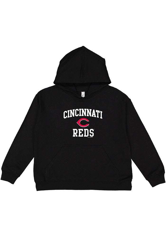 Cincinnati Reds Youth Black #1 Design Long Sleeve Hoodie