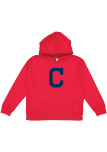 Cleveland Indians Youth Red Primary Logo Long Sleeve Hoodie