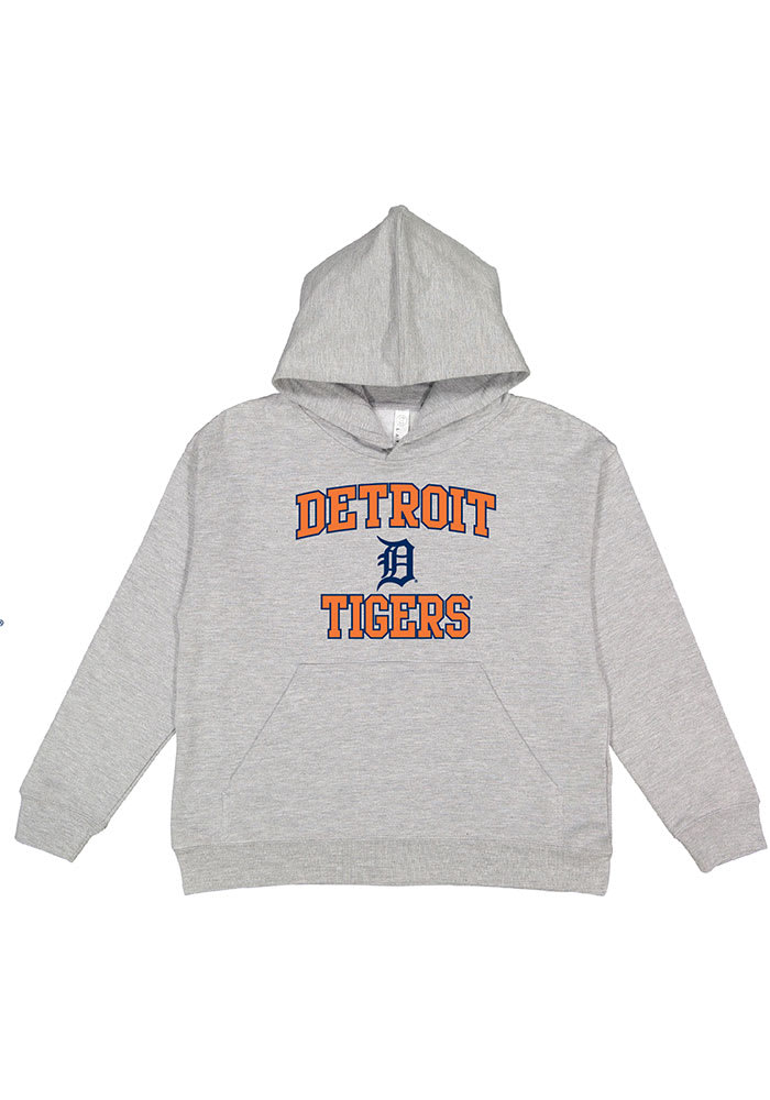 Detroit Tigers Youth Grey #1 Design Long Sleeve Hoodie