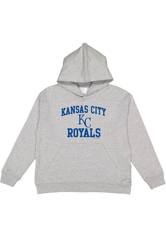 Soft As A Grape Inc. Kansas City Royals Youth Grey #1 Design Long Sleeve Hoodie, Grey, 100% Cotton, Size M, Rally House
