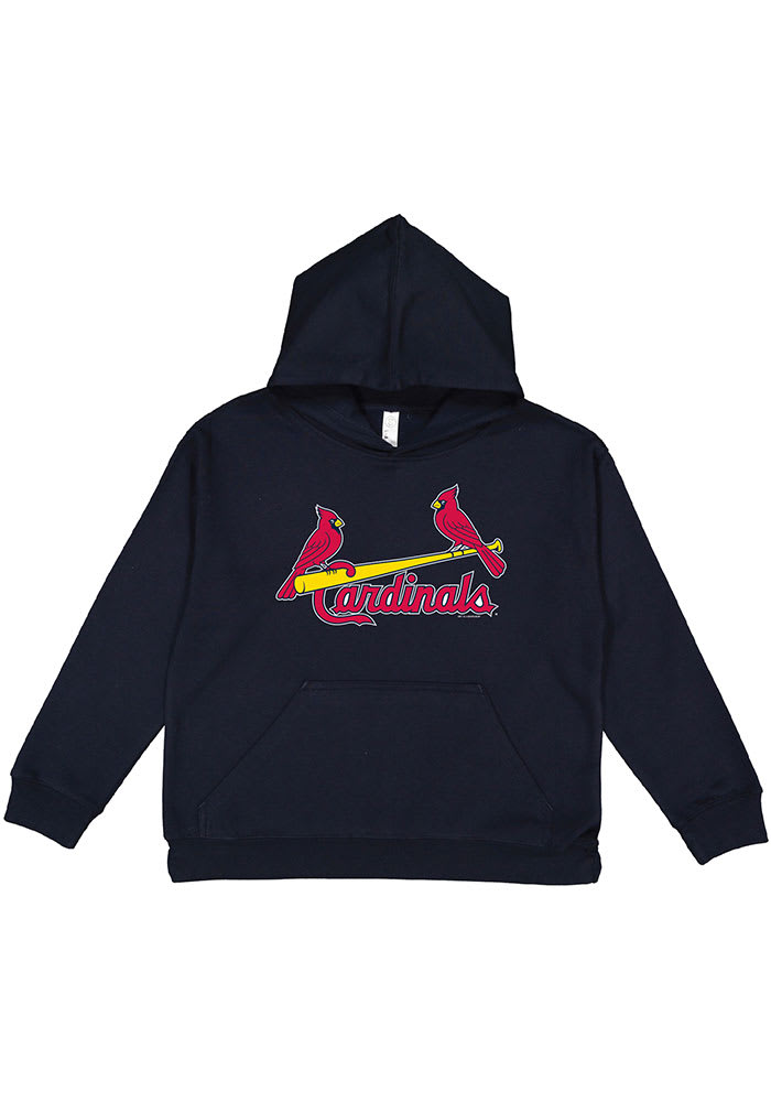 St Louis Cardinals Youth Navy Blue Secondary Logo Long Sleeve Hoodie