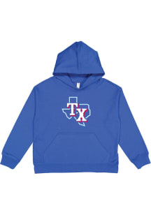 Texas Rangers Youth Blue Secondary Logo Long Sleeve Hoodie