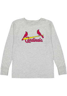 St Louis Cardinals Youth Grey Secondary Logo Long Sleeve T-Shirt