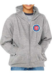 Chicago Cubs Youth Grey Primary Logo Long Sleeve Full Zip Jacket