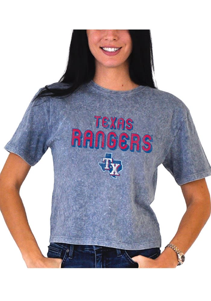 Texas Rangers Womens Light Blue Field Goal Short Sleeve T-Shirt