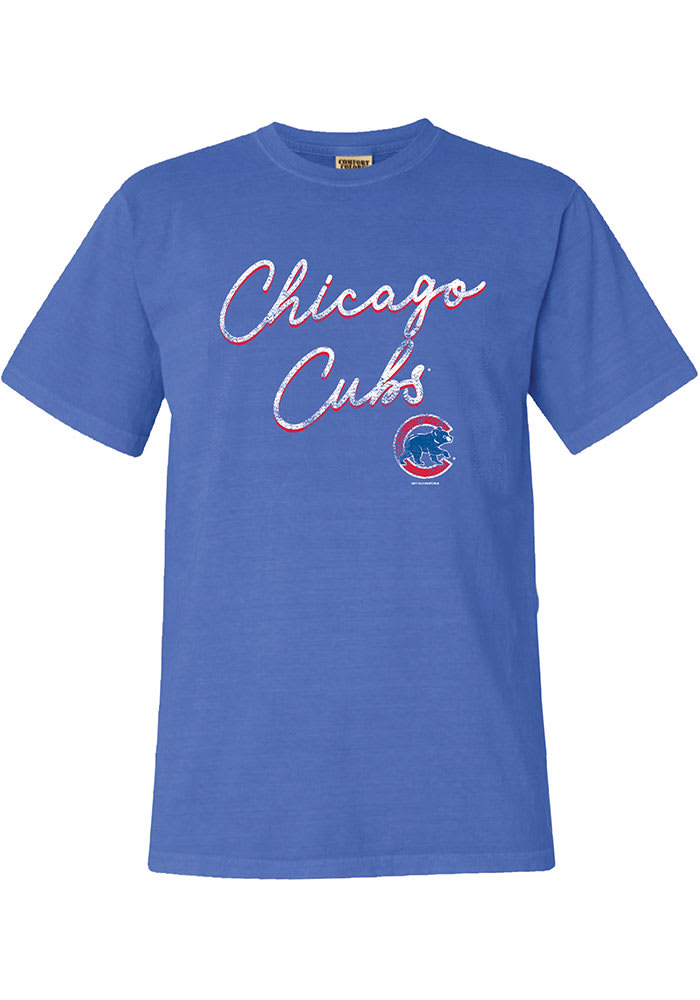 Chicago Cubs Womens Blue New Basic Short Sleeve T-Shirt
