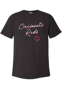 Cincinnati Reds Womens Black New Basic Short Sleeve T-Shirt