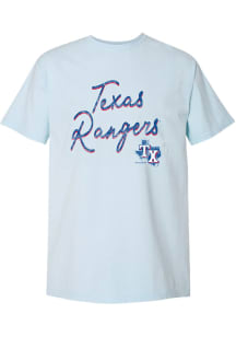 Texas Rangers Womens Light Blue New Basic Short Sleeve T-Shirt