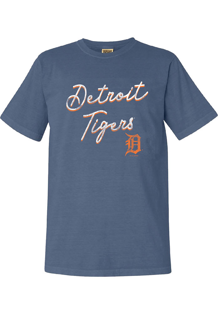 Detroit Tigers Love Pink Jersey Style T Shirt Women's Small Blue