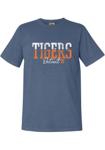 Detroit Tigers Womens Blue Block Short Sleeve T-Shirt