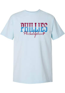 Philadelphia Phillies Womens Light Blue Block Short Sleeve T-Shirt