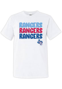 Texas Rangers Womens White Repeated Short Sleeve T-Shirt