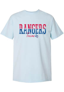 Texas Rangers Womens Light Blue Block Short Sleeve T-Shirt