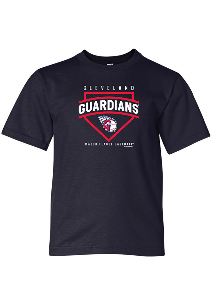 Cleveland Guardians Youth Navy Blue Baseball Diamond Short Sleeve T-Shirt