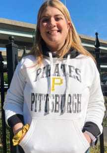 Pittsburgh Pirates Womens White Contrast Hooded Sweatshirt