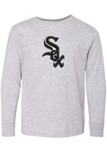 Chicago White Sox Youth Grey Primary Logo Long Sleeve T-Shirt