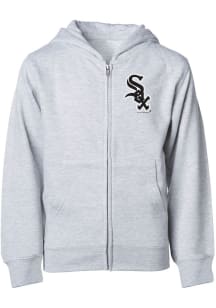 Chicago White Sox Youth Grey Primary Logo Long Sleeve Full Zip Jacket