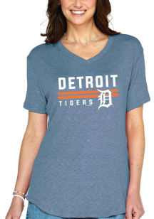 Detroit Tigers Womens Navy Blue Gauze Short Sleeve T-Shirt