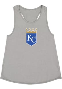 Kansas City Royals Girls Grey Primary Logo Short Sleeve Tank Top