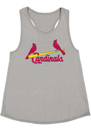St Louis Cardinals Girls Grey Primary Logo Short Sleeve Tank Top