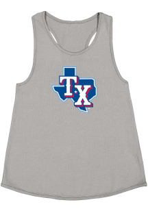 Texas Rangers Girls Grey Primary Logo Short Sleeve Tank Top