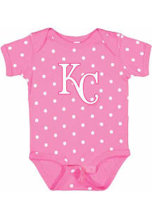 Kansas City Royals Baby Pink Primary Logo Short Sleeve One Piece