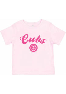 Chicago Cubs Infant Girls Script Logo Short Sleeve T-Shirt Pink
