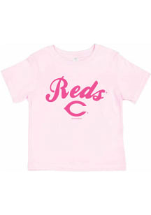 Cincinnati Reds Infant Girls Script Logo Short Sleeve T-Shirt Pink