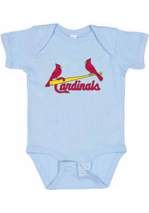 St Louis Cardinals Baby Light Blue Primary Logo Short Sleeve One Piece