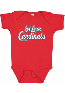 St Louis Cardinals Baby Red Wordmark Short Sleeve One Piece