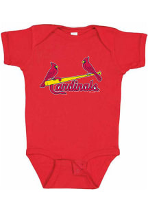 St Louis Cardinals Baby Red Primary Logo Short Sleeve One Piece