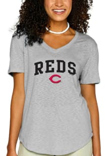 Cincinnati Reds Womens Grey Great Short Sleeve T-Shirt