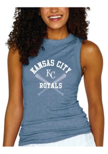 Kansas City Royals Womens Navy Blue Gauze Tank Top