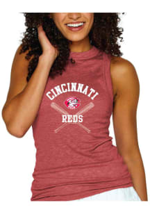 Cincinnati Reds Womens Red Gauze Tank Top