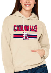 St Louis Cardinals Womens White Logo Lines Hooded Sweatshirt
