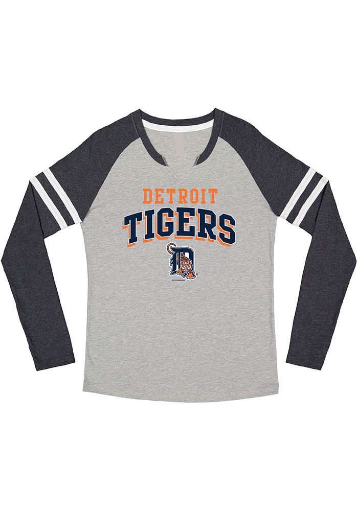 Detroit Tigers NAVY Raglan Long Sleeve LS Tee - 22651536
