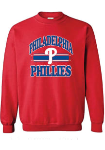 Philadelphia Phillies Womens Crimson Gildan Crew Sweatshirt