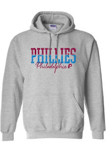 Philadelphia Phillies Womens Grey Gildan Hooded Sweatshirt