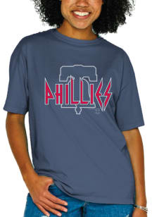 Philadelphia Phillies Womens Blue Pigment Short Sleeve T-Shirt