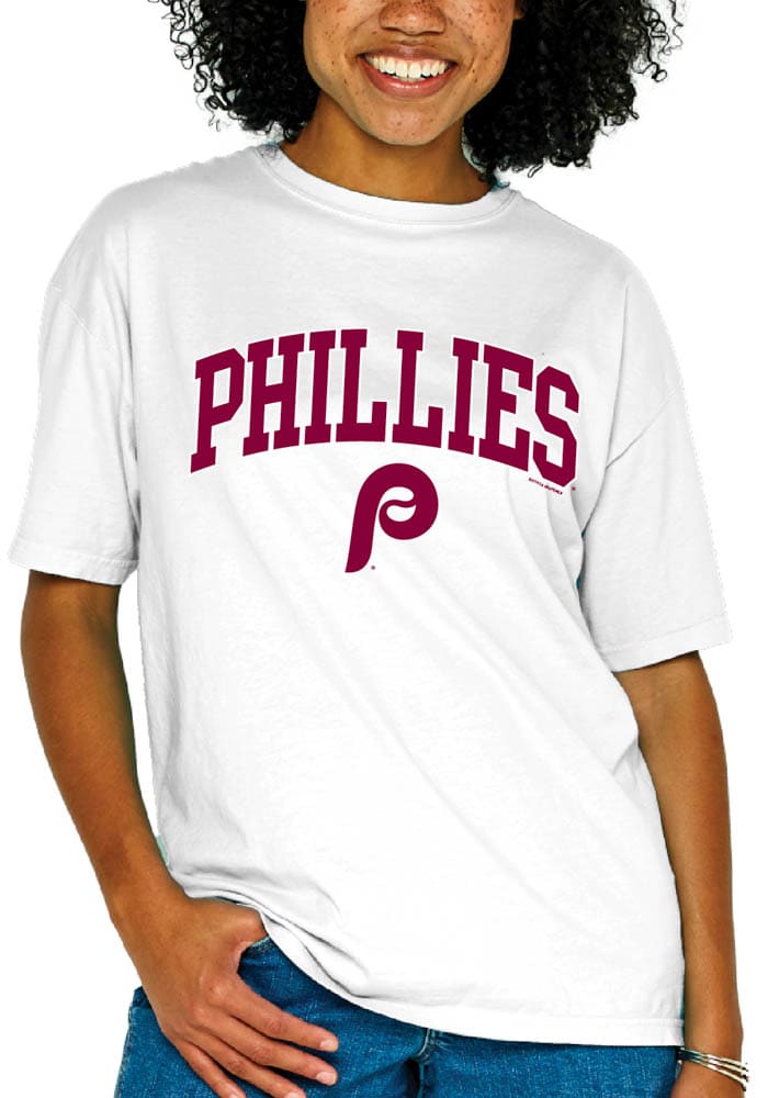 Philadelphia Phillies Womens IVORY Pigment T-Shirt - 22651567