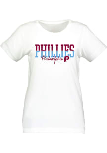 Philadelphia Phillies Womens White Curvy Short Sleeve T-Shirt