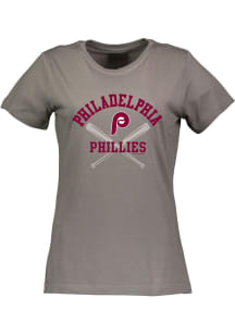 Philadelphia Phillies Womens Charcoal Bats Short Sleeve T-Shirt