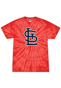 St Louis Cardinals Youth Red Spider Tie Dye Short Sleeve T-Shirt