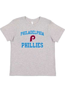 Philadelphia Phillies Youth Grey Cooperstown #1 Design Short Sleeve T-Shirt