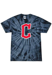 Cleveland Guardians Youth Navy Blue Spider Tie Dye Short Sleeve T-Shirt
