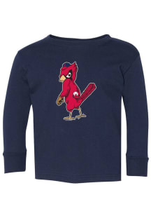 St Louis Cardinals Toddler Navy Blue Standing Mascot Long Sleeve T-Shirt