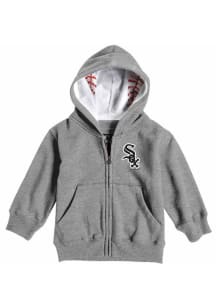 Chicago White Sox Toddler Primary Logo Long Sleeve Full Zip Sweatshirt - Grey