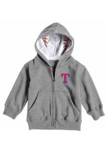 Texas Rangers Toddler Primary Logo Long Sleeve Full Zip Sweatshirt - Grey